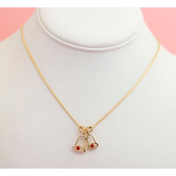 Vintage Ribbon Bells Choker Necklace by Avon 16 inch - P11 - Picture 2 of 3